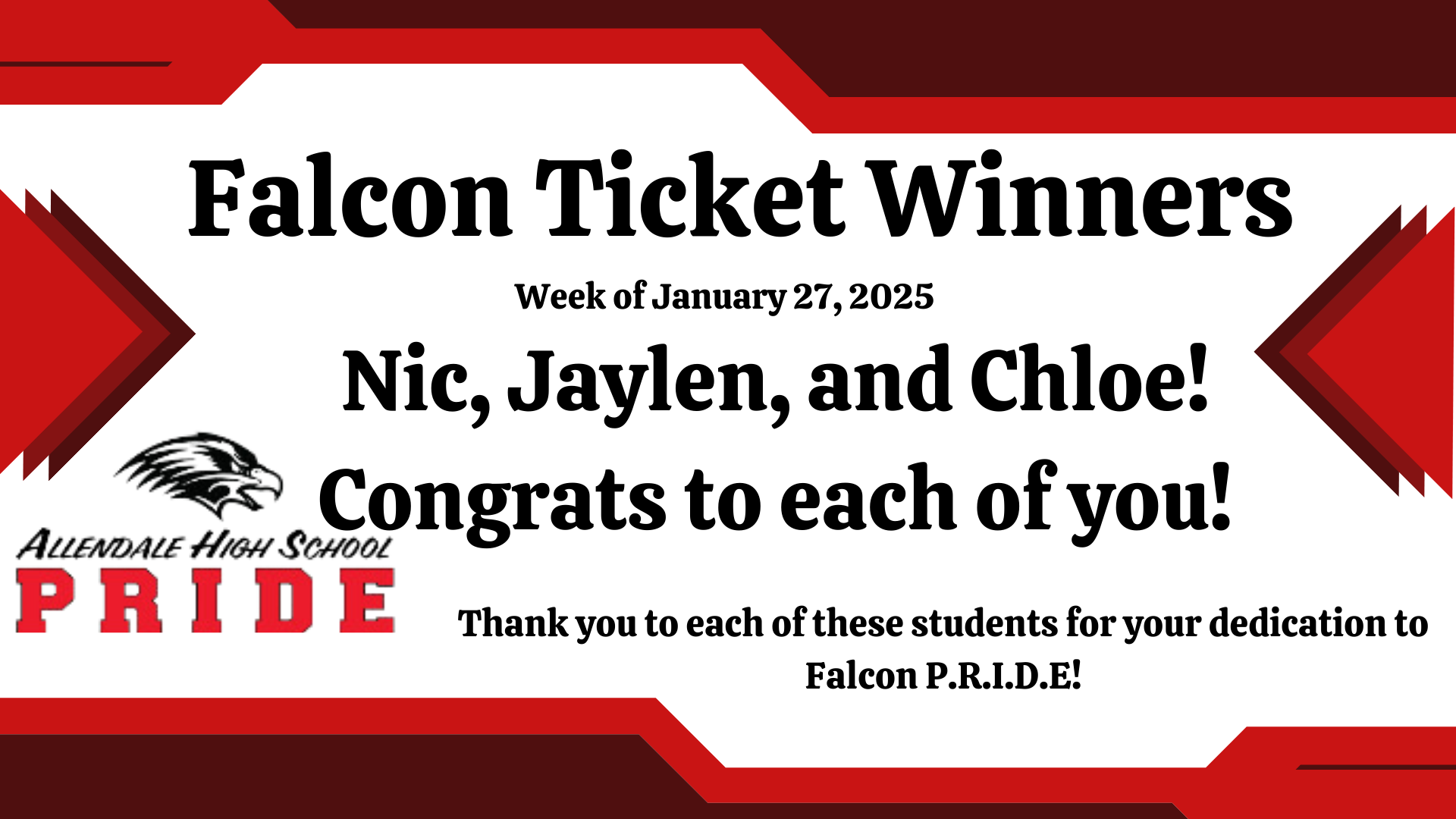 Falcon Ticket Winners named here